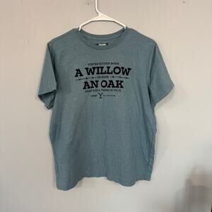 Wrangler x Yellowstone Light Blue Born a Willow or Oak Tee Shirt Size XL